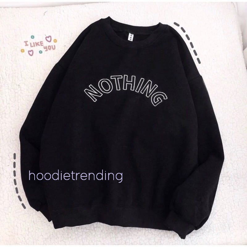 HODISO - Basic Sweater Nothing Size M-Xxl Unisex (Pria&amp;Wanita) Tumblr Sweater