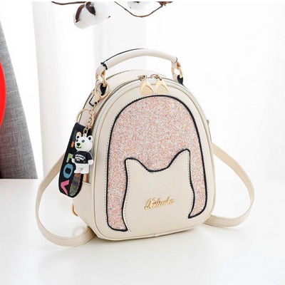 Tas multifungsi Wanita Mewah Baru Tas Wanita Tas Desainer Busana Gadis Tas Bahu Kasual All-Match Berpayet Kucing Siswa