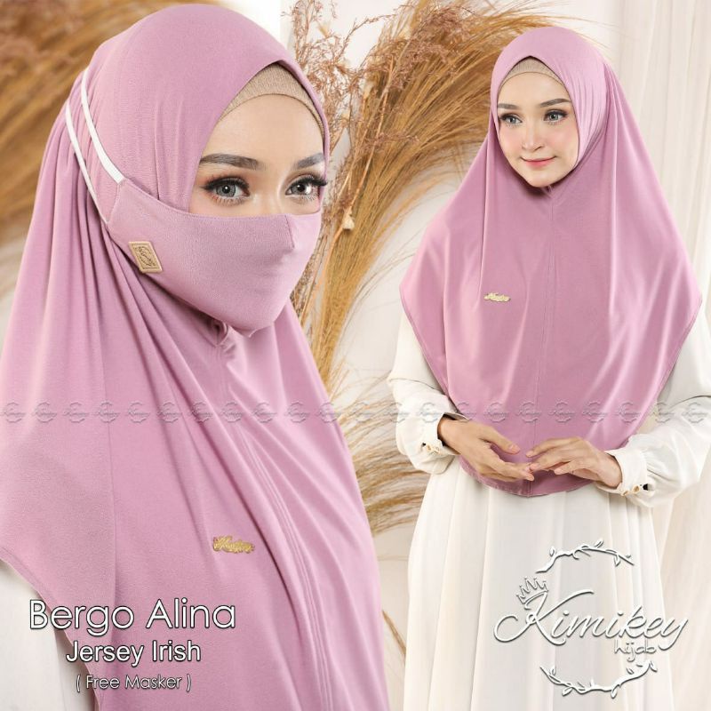 126 BERGO ALINA MASKER ORI KIMIKEY HIJAB | JILBAB INSTAN KERUDUNG KHIMAR