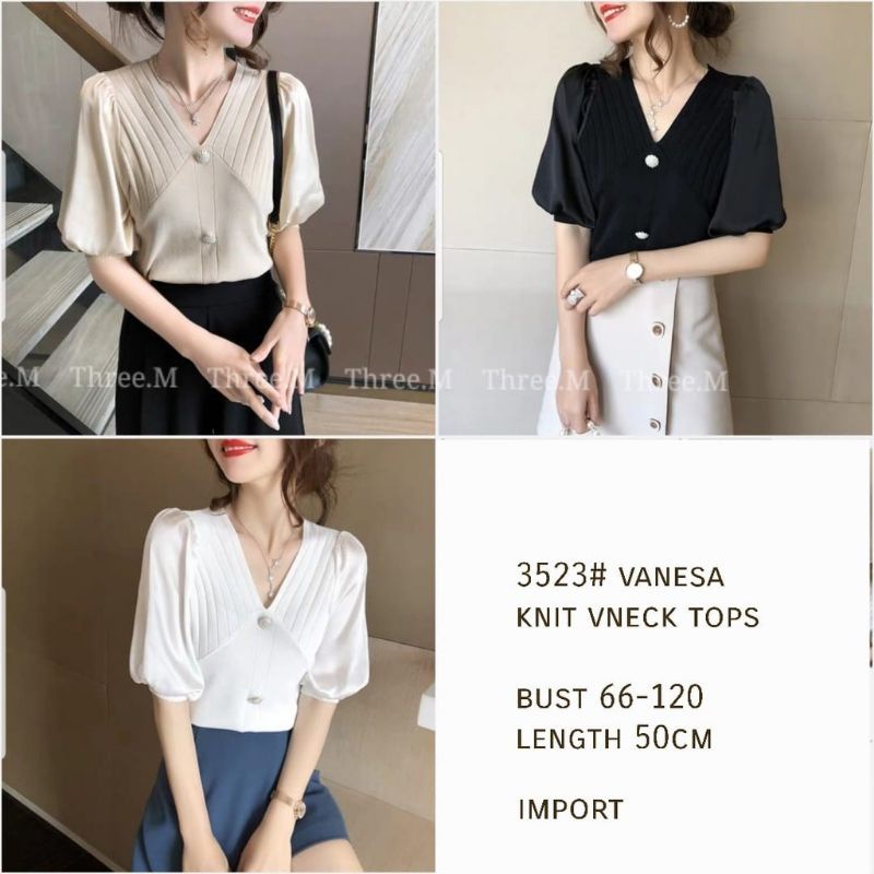 MDLV ~ 3523 Knit Vanesa Tops Blouse Premium Blouse Import Knit Top Knit Fashion Atasan Premium Atasan Import Fashion Import