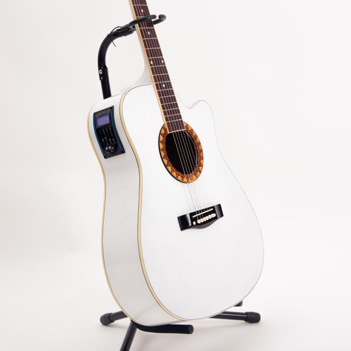 Fullset Gitar Akustik Elektrik Yamaha Apx 500Ii Putih Eq Lc Tuner