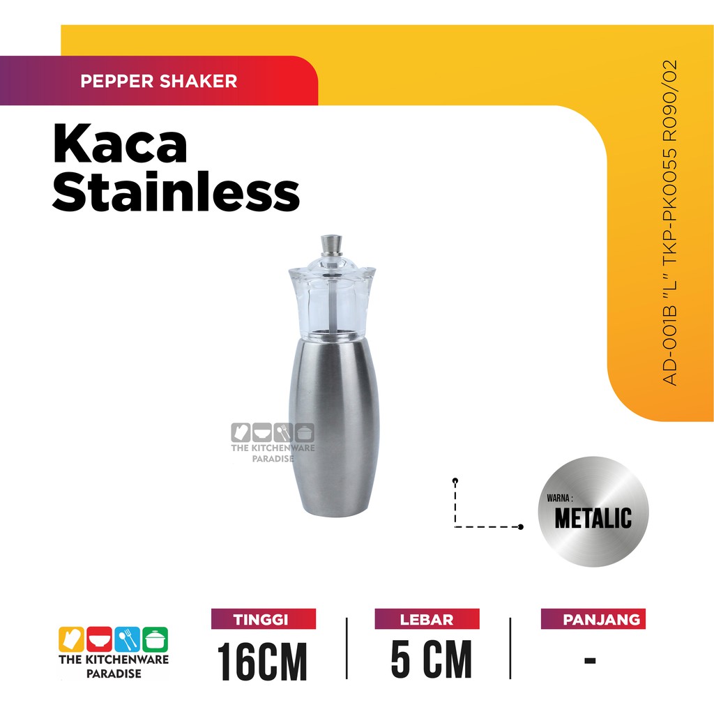 PEPPER SHAKER BAHAN STAINLESS UKURAN L
