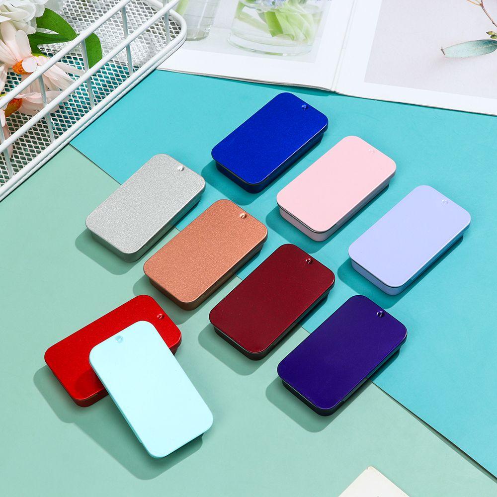 Suyo Kotak Besi Mini Portable Slide Cover Container Home Organizer Storage Kit Pill Cases