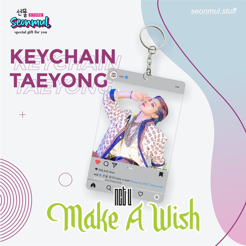 TERMURAH!! GANTUNGAN KUNCI / KEYCHAIN TRANSPARAN CARD NCT - MAKE A WISH [KPOP]