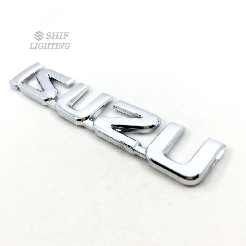 Stiker Emblem / Badge Motif Logo Isuzu Bahan ABS Chrome untuk Bagasi Belakang Mobil suzu