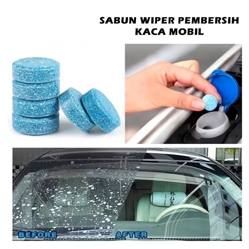 Tablet Air Wiper / Sabun Tablet Pembersih Kaca Mobil Serba Guna