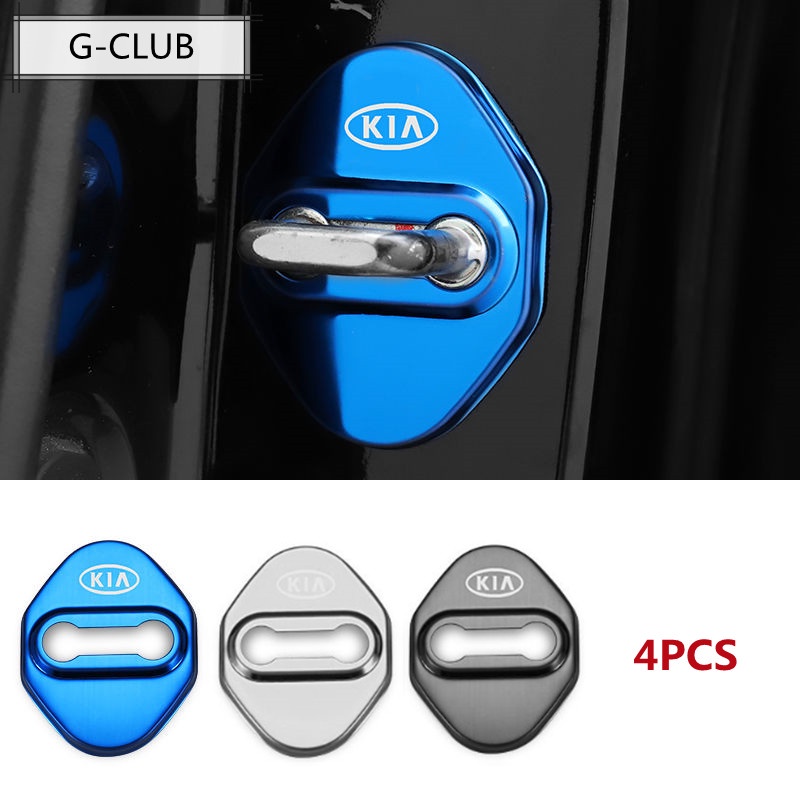 G-club 4pcs / set Stiker Pelindung Kunci Pintu anti Karat Bahan stainless steel Untuk KIA