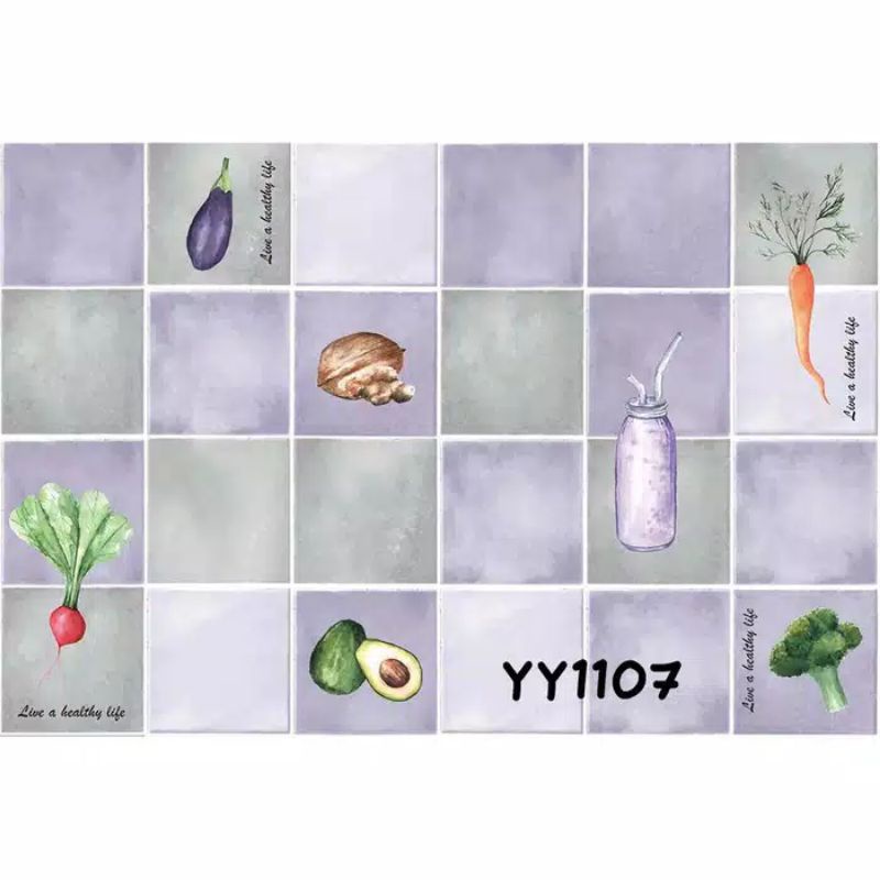 Wallpaper dinding dapur 009 buah ungu ukuran 45cm x 5 meter