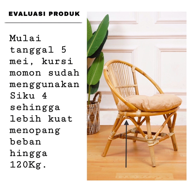 KURSI TERAS MOMON ROTAN DAN MEJA 1 SET GRATIS BANTAL / KURSI TAMU TERAS ROTAN ASLI FINISHING