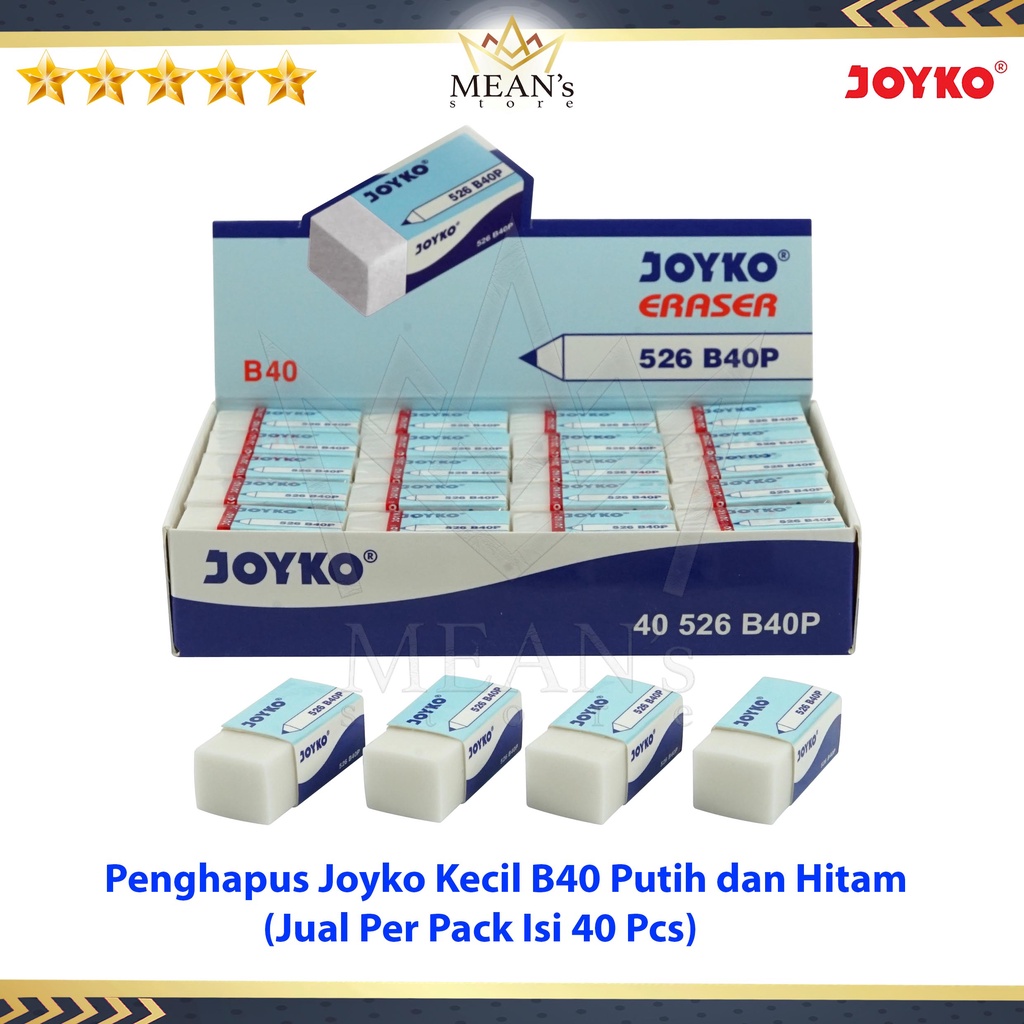 

Penghapus Pensil Joyko Isi 40 Pcs / B40P-Putih / B40BL-Hitam / Per Pak