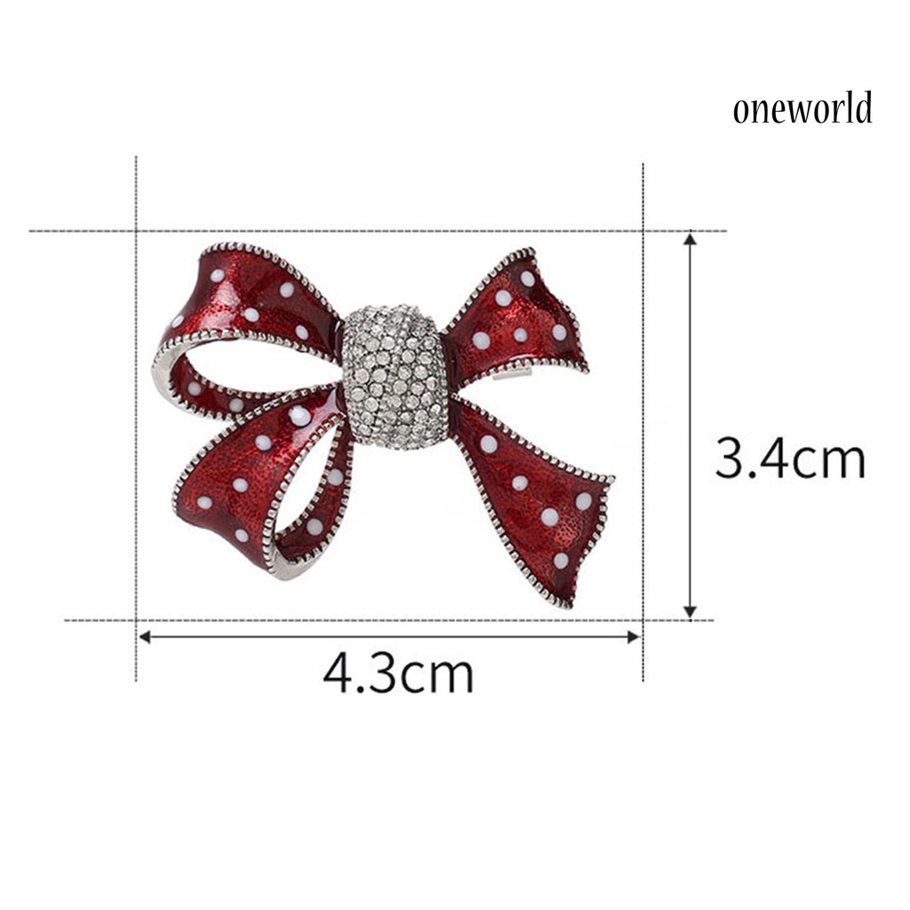 OW@ Brooch Bow-knot Elegant Temperament Shine Universal Stylish Brooch Pin for Banquet