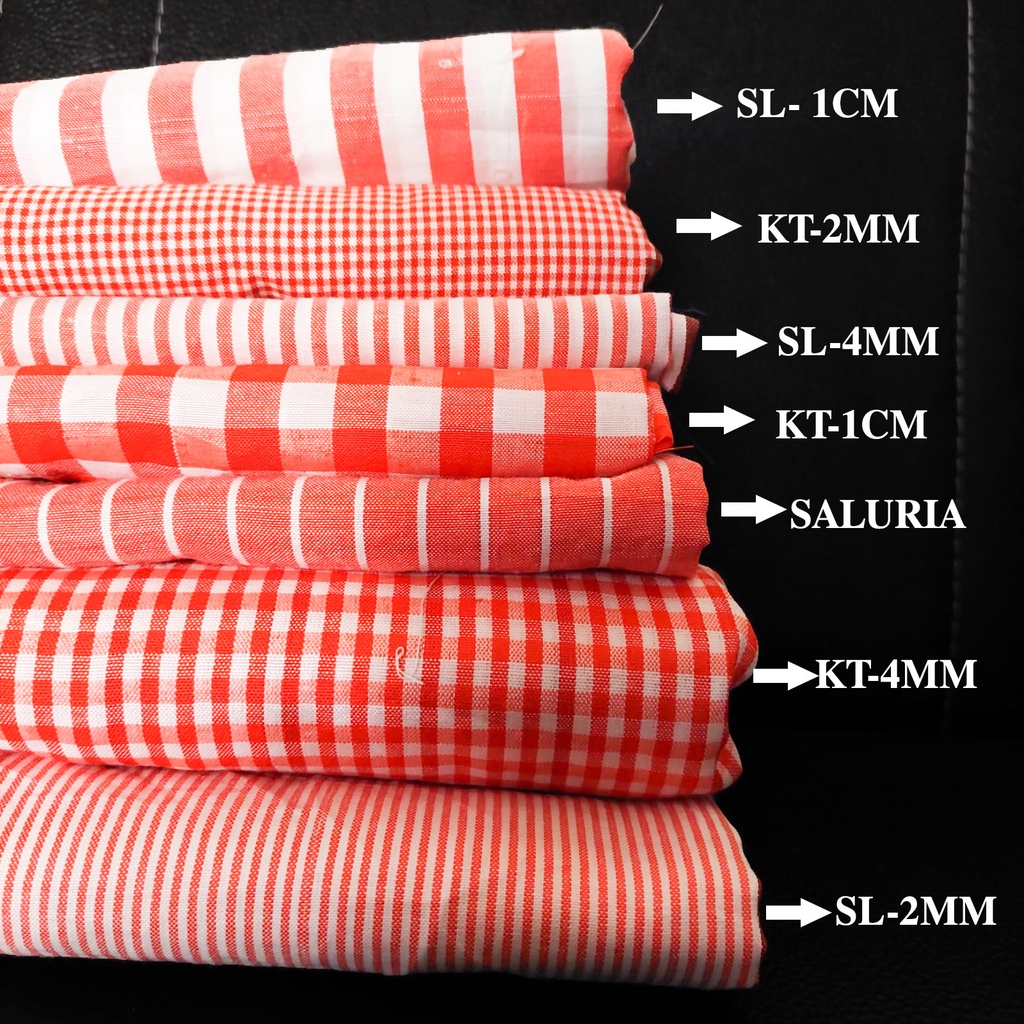 kain kotak yarnyed variasi merah / kain kotak/kain garis strip/SALUR GIGHM