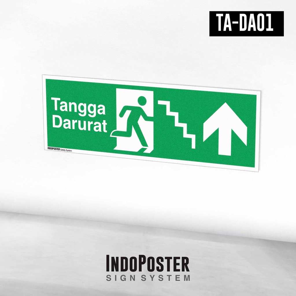

Stiker Label K3 Safety Arah Tangga Darurat
