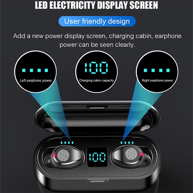 EARPHONE BLUETOOTH LED Earpods wireless Earbuds Digital Display