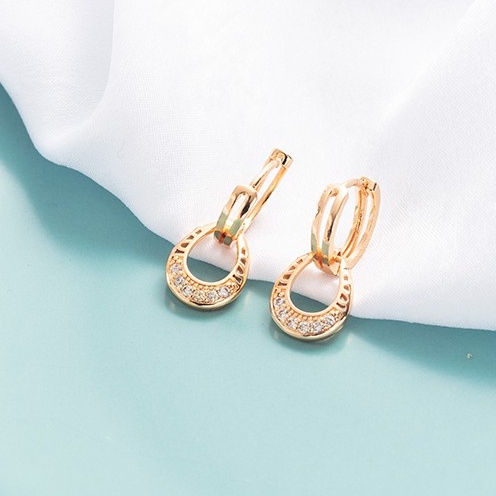 [AXIER PROMO]-Anting Drop Xuping Lapis Emas Zirkon Hias Untuk Remaja Perempuan Dan Wanita-A-353