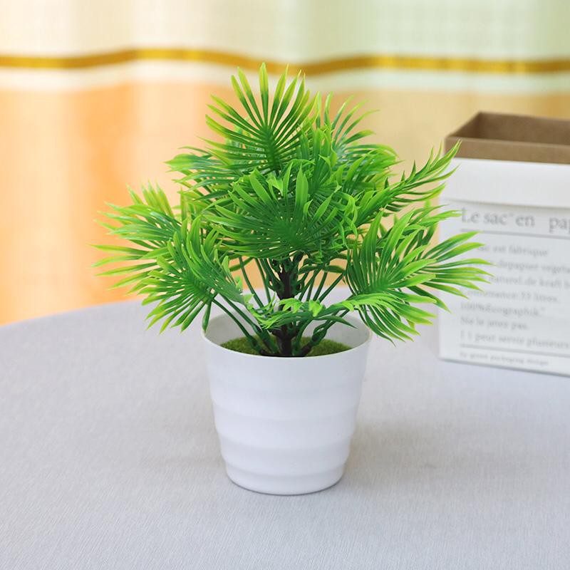 BBS TANAMAN HIAS PLASTIK POT BUNGA ARTIFICIAL  DAUN RAMBAT DEKORASI MONSTERA KERING/DAUN PALEM