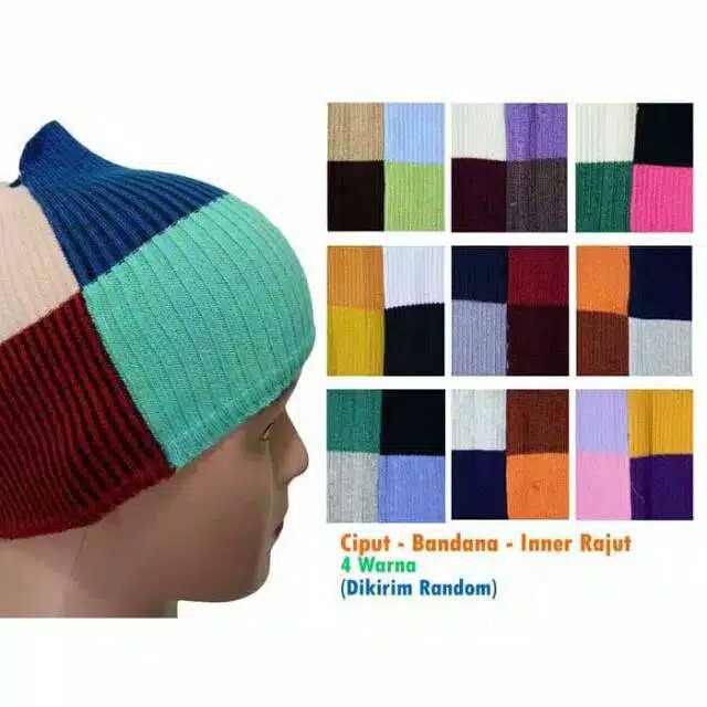 Bandana ciput rajut 4 WARNA