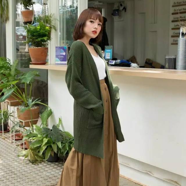 Cardigan wanita l Sweater Rajut l Pakaian Rajut Wanita l Rajut Outwear #rajutmurah longkardy BELLE