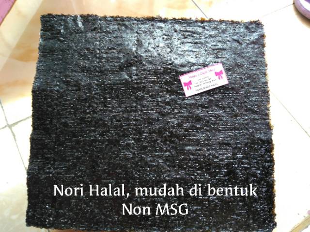 Paket sushi nori 50 lembar + 1bambu makisu sushimat penggulung sushi bamboo dry seaweed halal murah