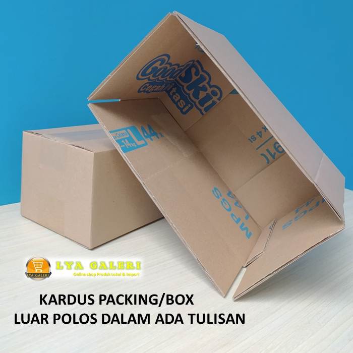 Karton Box Kardus Packing Uk.22x12x10 cm Luar Polos Dalam Ada Tulisan-1