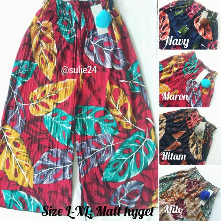 KULOT PLISKET ANAK MOTIF BUNGA SAKURA & CAMELIA muat umur 5-10 th //CELANA ANAK PEREMPUAN [PCT.26Au2