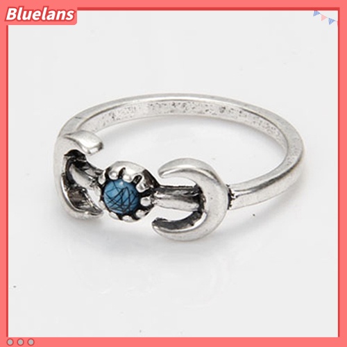 Bluelans 6Pcs Turquoise Arrow Moon Triangle Above Knuckle Ring Mid Finger Tip Stack Rings