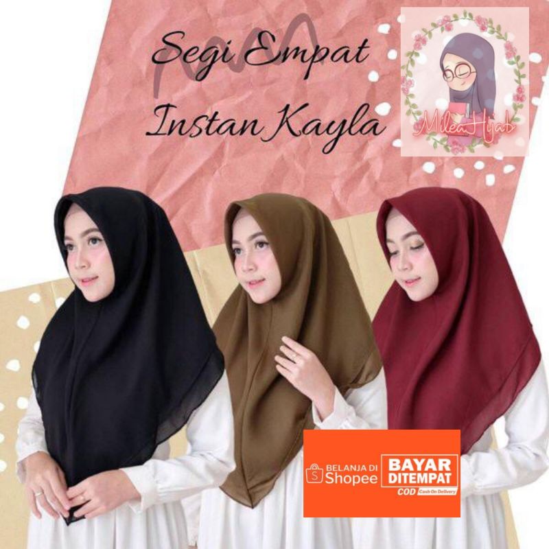 [COD] HIJAB SEGITIGA INSTAN POLLYCOTTON 2 LAYER