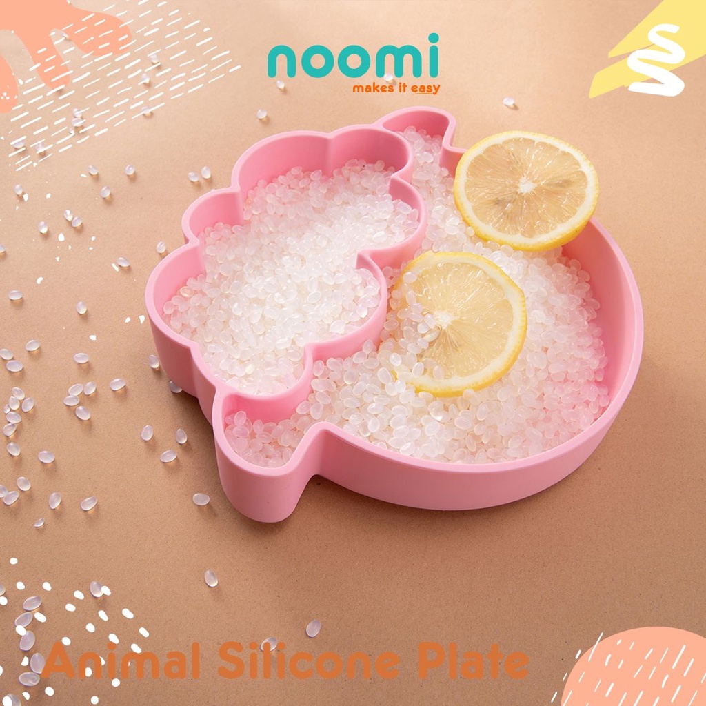 Noomi - Animal Silicone Plate - Piring Makan Anak / Peralatan Makan Bayi (Tersedia varian warna)