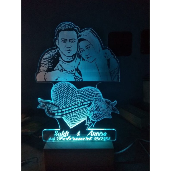 Lampu Tidur Akrilik Custom / Lampu Hias Akrilik Custom dengan Foto | Kado Unik
