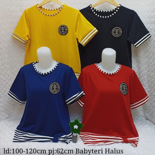 Kaos wanita / kaos wanita import / atasan chanel salur kombi / size XL