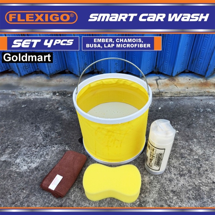 Perawatan Mobil Smart Car Wash Flexigo Ember Lipat, Microfiber, Chamois, Busa