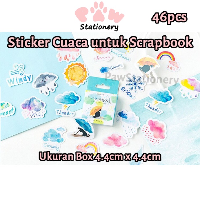 

46pcs Stiker Cuaca Stiker Hujan Stiker Musim Hujan Stiker untuk Scrapbooking Stiker Unik Cute Stickers DIY Stickers Scrapbooking Stickers Weather Stickers