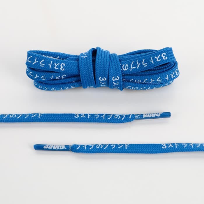 WARP LACES - Katakana Blue Flat Laces 125cm