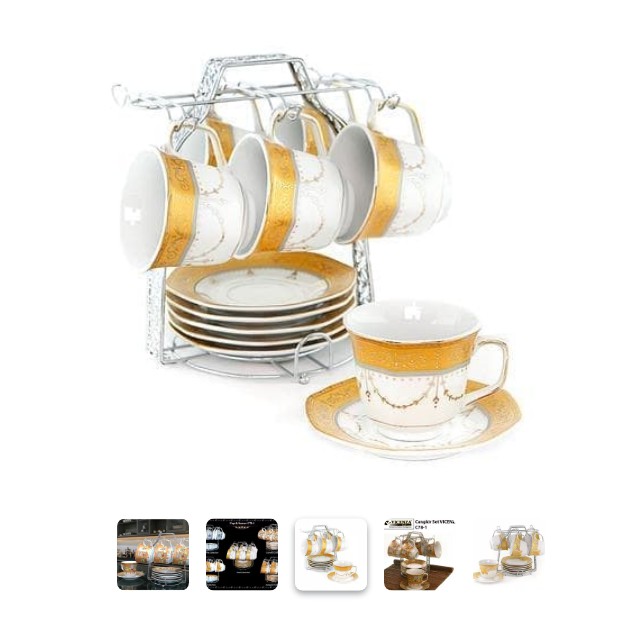 C78-1 Teaset 13pc Vicenza Cangkir &amp; Lepek 13pc ORIGINAL ASLI