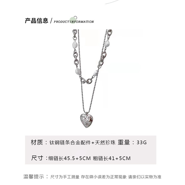 Jepang dan Korea gaya sweet cool double layer mutiara baroque kalung wanita in niche desain CINTA li