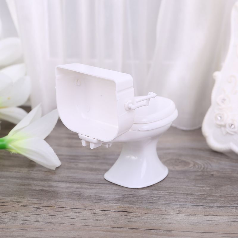 Mary Dollhouse Miniatur Furniture Vintage Pemodelan Kamar Mandi Toilet Putih Bayi Pretend Mainan Boneka Aksesoris