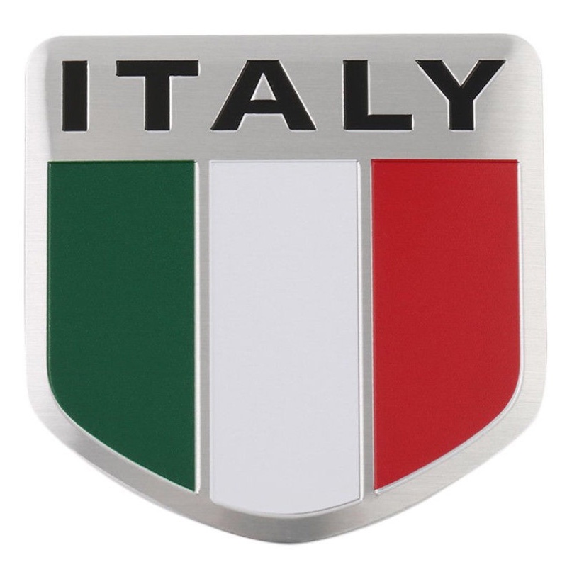 {LUCKID}Aluminum 3D Metal ITALY Italian Flag Sticker Emblem Badge Decal Car Decorate