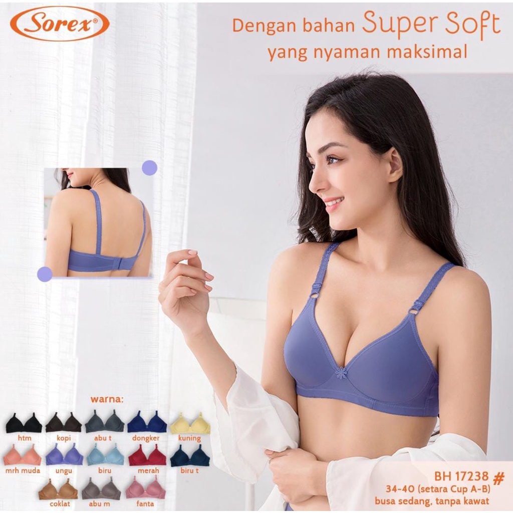 Sorex - BRA/BH Busa Tanpa Kawat Kait 2 Lovely Setara Cup B Harian / BH sorex harga ekonomis