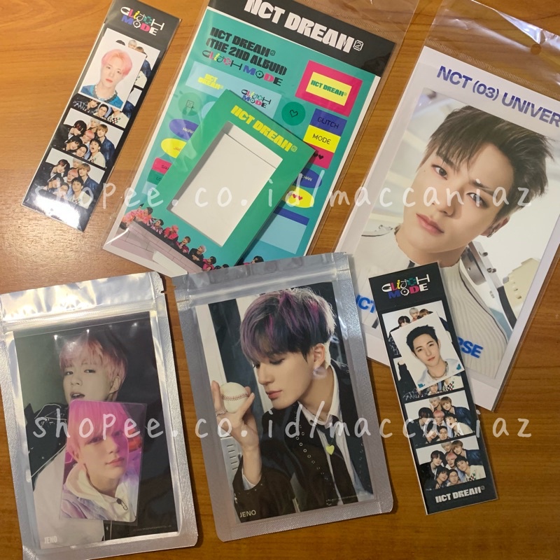 MD POP-UP STORE GLITCH MODE GLIMO NCT DREAM 4X6 PHOTO + PHOTOCARD SET GLITCH MODE JENO, MINI FRAME +