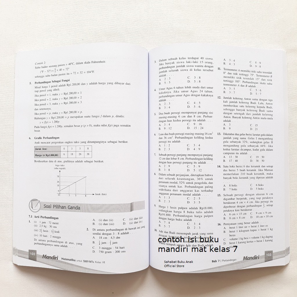 Buku Mandiri Matematika Smp Kelas 7 K13 Soal Jawaban Kurtilas