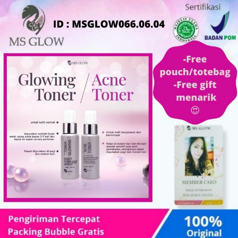 TONER MS GLOW /GLOWING TONER MS GLOW/TONER ACNE MS GLOW/MS GLOW TONER ACNE/FACE TONER MS GLOW