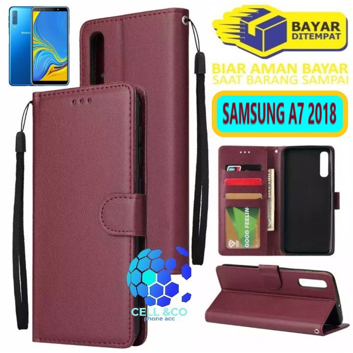 Flip cover SAMSUNG A7 2018 Flip case buka tutup kesing hp casing hp flip case leather wallet