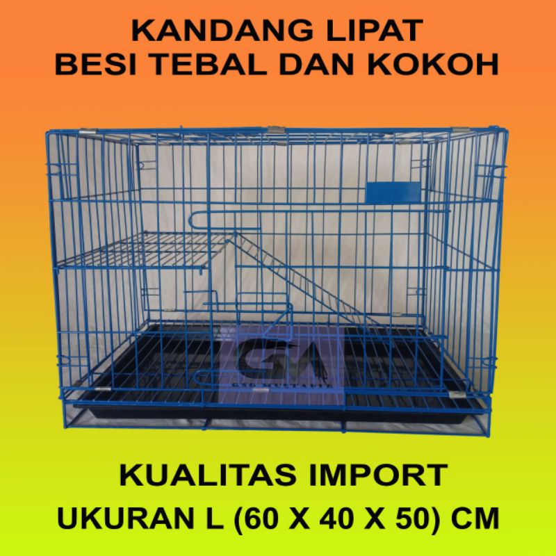 kandang kucing hewan peliharaan ukuran L 60X50X40 cm kualitas import