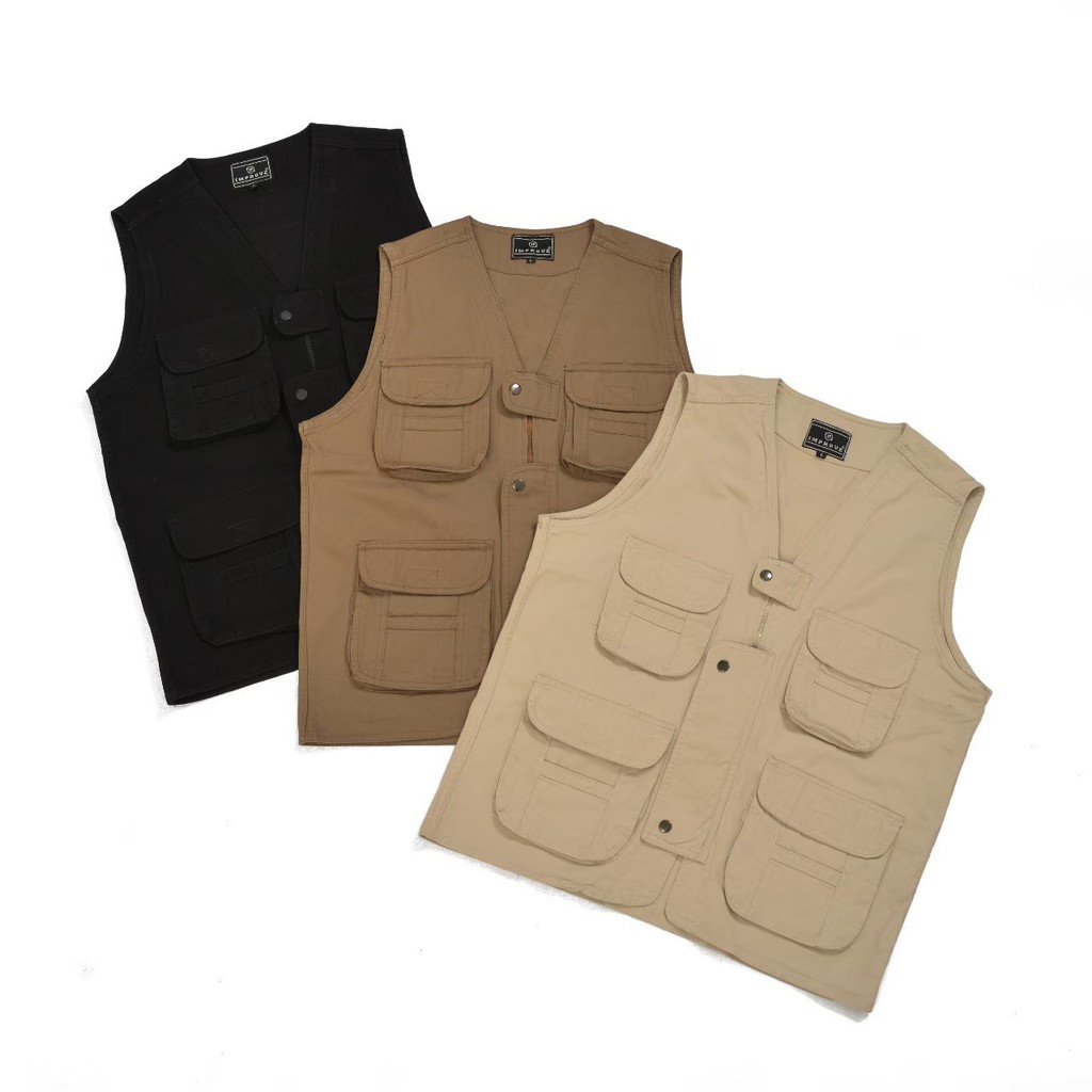 Rompi kanvas pria lapangan sosial wartawan Tactical outdoor rompi sosial vest kanvas pria jeep