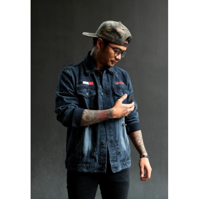 Jaket jeans murah/Japanese Ripped Jacket Denim LOD™/jaket jeans sobek/jaket