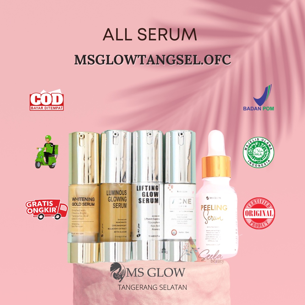 [Reseller Resmi} MS GLOW SERUM ACNE WHITENING GOLD LUMINOUS LIFTING pemutih glowing obat jerawat