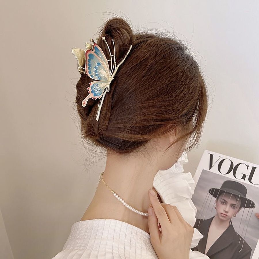 Jepit Rambut Model Butterfly Bahan Alloy Gaya Korea Untuk Wanita