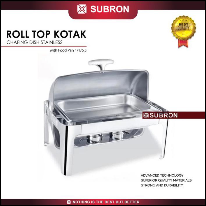 Subron Roll Top 9L Chafer Chafing Dish Stainless Wadah Saji Prasmanan - Roll Top 9L