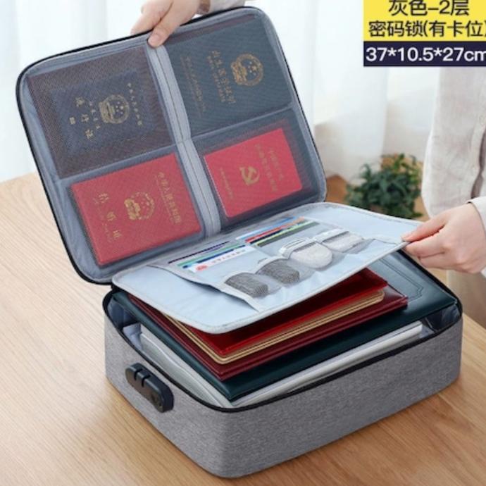 

Office & Stationery | Document Organizer | Tas Koper Penyimpanan Dokumen Kunci Gembok / File Storage Travel Bag | Best Seller