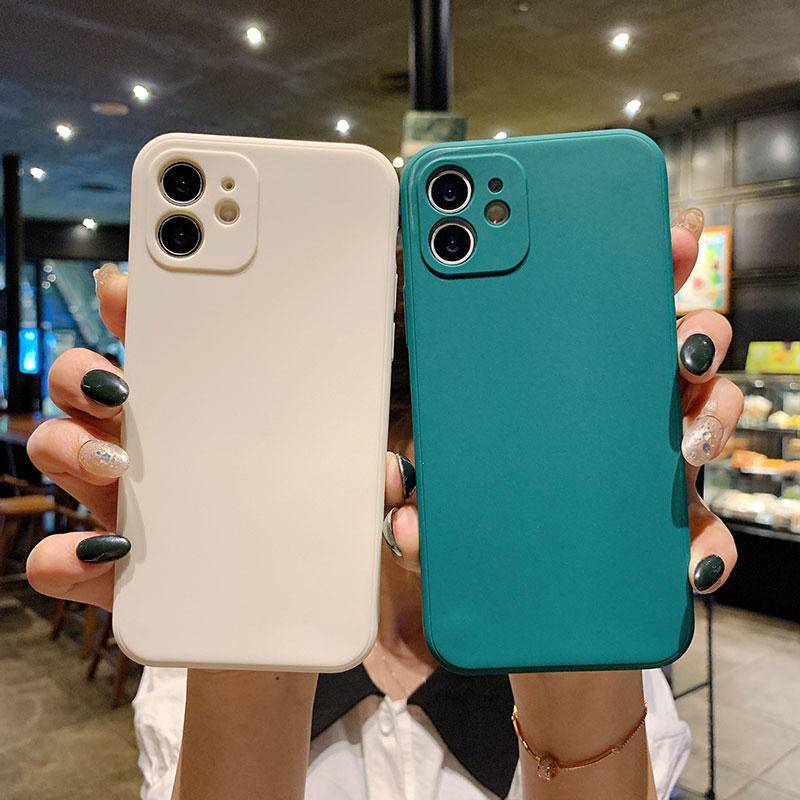 Soft Case Silikon TPU Warna Biru Hitam Untuk iPhone 13 12 11 Pro MAX Mini X XS MAX XR SE 2022 2020 6 6S 7 8 Plus
